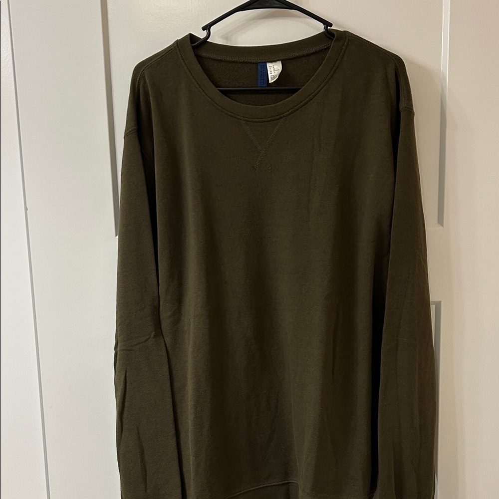 Men's Olive Green Long Sleeve Sweatshirt